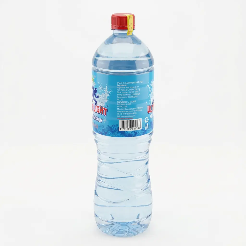etiquette arriere bouteille eau minerale ultimate 1,5 litre